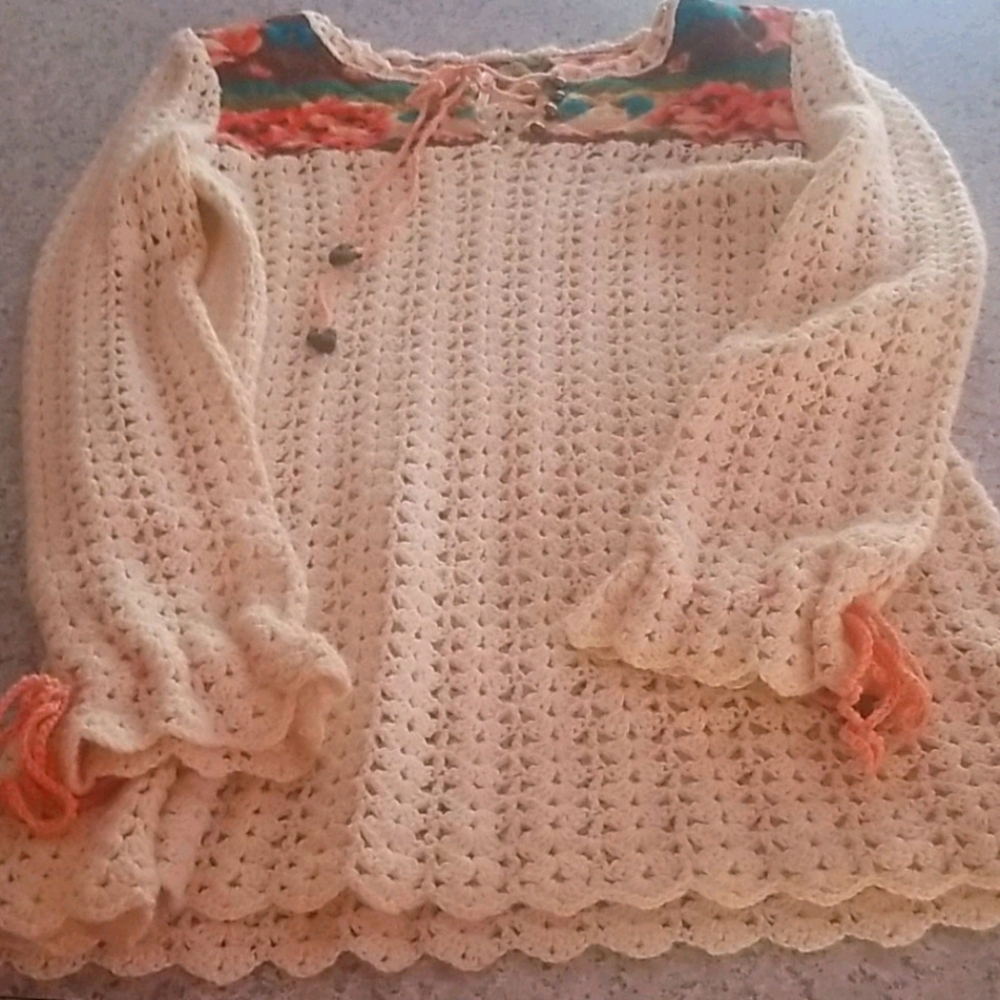 Free People Crochet sweater